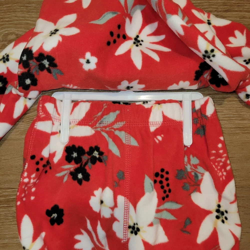Carter’s Baby Floral 3-Piece Red Pajamas Size 6 Month New